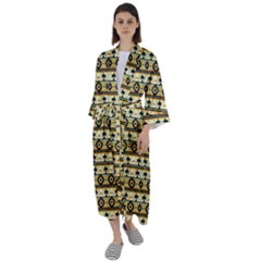 Native American Pattern Maxi Satin Kimono by ExtraAwesomeSauce