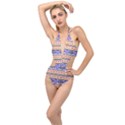Native American Pattern Plunging Cut Out Swimsuit View1