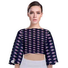 Nature Tie Back Butterfly Sleeve Chiffon Top by Sparkle