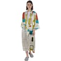 Retro Pattern Vintage Maxi Satin Kimono View1