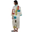 Retro Pattern Vintage Maxi Satin Kimono View2