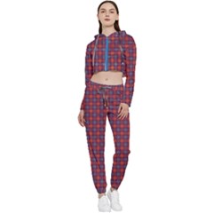 Tartan Pattern Cropped Zip Up Lounge Set by ExtraAwesomeSauce