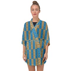 Tartan Pattern Half Sleeve Chiffon Kimono by ExtraAwesomeSauce