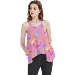 Watercolor Cats Pattern Flowy Camisole Tank Top by ExtraAwesomeSauce