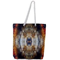 Retro Hippie Vibe Trippy Psychedelic Full Print Rope Handle Tote (large) by CrypticFragmentsDesign