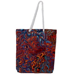 Phoenix In The Rain Abstract Pattern Full Print Rope Handle Tote (large) by CrypticFragmentsDesign