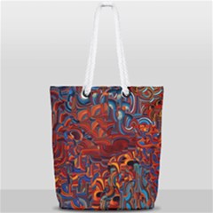 Phoenix In The Rain Abstract Pattern Full Print Rope Handle Tote (small) by CrypticFragmentsDesign