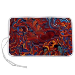 Phoenix In The Rain Abstract Pattern Pen Storage Case (m) by CrypticFragmentsDesign