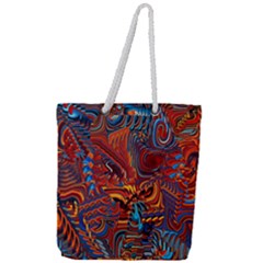 Phoenix Rising Colorful Abstract Art Full Print Rope Handle Tote (large) by CrypticFragmentsDesign