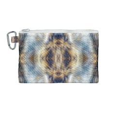Retro Hippie Vibe Psychedelic Silver Canvas Cosmetic Bag (medium) by CrypticFragmentsDesign