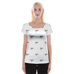 Tribal Style Symbol Drawing Print Pattern Cap Sleeve Top by dflcprintsclothing