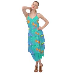 Non Seamless Pattern Blues Bright Layered Bottom Dress by Dutashop