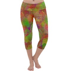 Easter Egg Colorful Texture Capri Yoga Leggings by Dutashop