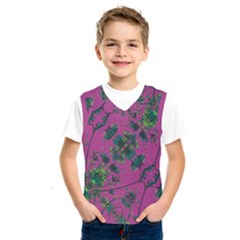 Modern Floral Collage Print Pattern Kids  Basketball Tank Top by dflcprintsclothing
