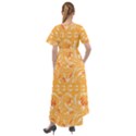 Orange pattern Front Wrap High Low Dress View2