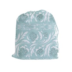 Blue Ornament Drawstring Pouch (xl) by Eskimos
