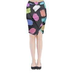 Many Colors Pattern Seamless Midi Wrap Pencil Skirt by Dutashop