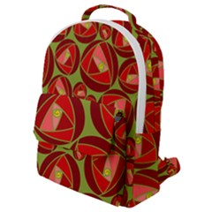 Abstract Rose Garden Red Flap Pocket Backpack (small) by Dutashop