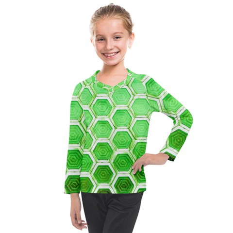 Hexagon Windows Kids  Long Mesh Tee by essentialimage365