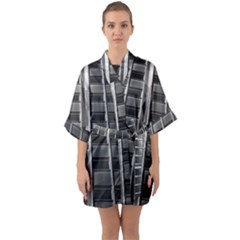 Urban Environment Half Sleeve Satin Kimono  by ExtraAwesomeSauce