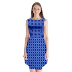 Basket Weave Basket Pattern Blue Sleeveless Chiffon Dress   by Dutashop