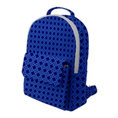 Basket Weave Basket Pattern Blue Flap Pocket Backpack (large) by Dutashop