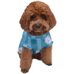 Gardenia Flowers White Blue Dog T-shirt by Dutashop