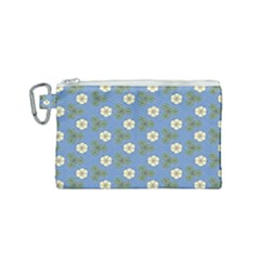 Flowers Leaves  Floristic Pattern Canvas Cosmetic Bag (small) by SychEva