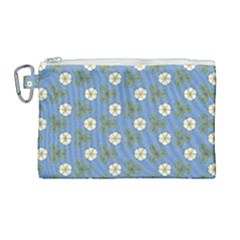 Flowers Leaves  Floristic Pattern Canvas Cosmetic Bag (large) by SychEva