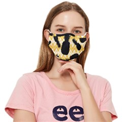 Ananas Chevrons Noir/jaune Fitted Cloth Face Mask (adult) by kcreatif