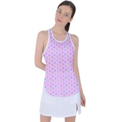 Hexagonal Pattern Unidirectional Racer Back Mesh Tank Top by Dutashop