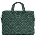 Green sashiko pattern MacBook Pro Double Pocket Laptop Bag (Large) View2