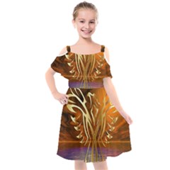 Pheonix Rising Kids  Cut Out Shoulders Chiffon Dress by icarusismartdesigns