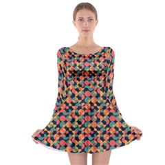 Beautiful Shapes Pattern Long Sleeve Skater Dress by designsbymallika