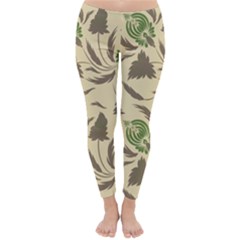 Folk Floral Pattern  Flowers Print  Classic Winter Leggings by Eskimos