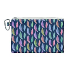 Watercolor Feathers Canvas Cosmetic Bag (large) by SychEva