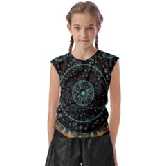 Mandala - 0008b - The Coffee Eye Kids  Raglan Cap Sleeve Tee by WetdryvacsLair