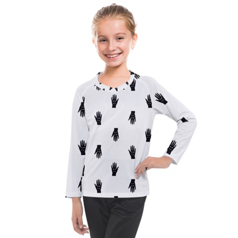 Vampire Hand Motif Graphic Print Pattern Kids  Long Mesh Tee by dflcprintsclothing