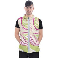 Green Vivid Marble Pattern 6 Men s Puffer Vest by goljakoff
