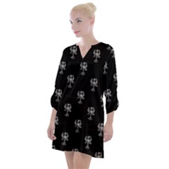 Ancient Greek Artwork Motif Pattern Open Neck Shift Dress by dflcprintsclothing