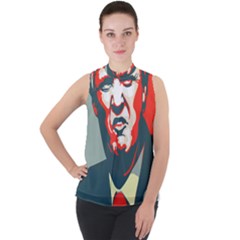 Trump Nope Mock Neck Chiffon Sleeveless Top by goljakoff
