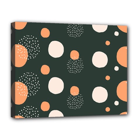Black Peach White  Canvas 14  X 11  (stretched) by Sobalvarro