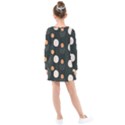 Black peach white  Kids  Long Sleeve Dress View2