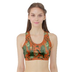 Folk Floral Pattern  Abstract Flowers Surface Design  Seamless Pattern Sports Bra With Border by Eskimos