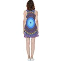 Blue Violet Midnight Sun Mandala Hippie Trippy Psychedelic Kaleidoscope  Inside Out Reversible Sleeveless Dress View2