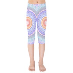 Pretty Pastel Boho Hippie Mandala Kids  Capri Leggings  by CrypticFragmentsDesign