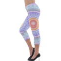 Pretty Pastel Boho Hippie Mandala Lightweight Velour Capri Leggings  View3
