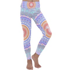 Pretty Pastel Boho Hippie Mandala Kids  Lightweight Velour Classic Yoga Leggings by CrypticFragmentsDesign