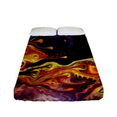 Nebula Starry Night Skies Abstract Art Fitted Sheet (full/ Double Size) by CrypticFragmentsDesign