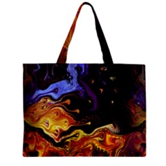 Nebula Starry Night Skies Abstract Art Zipper Mini Tote Bag by CrypticFragmentsDesign